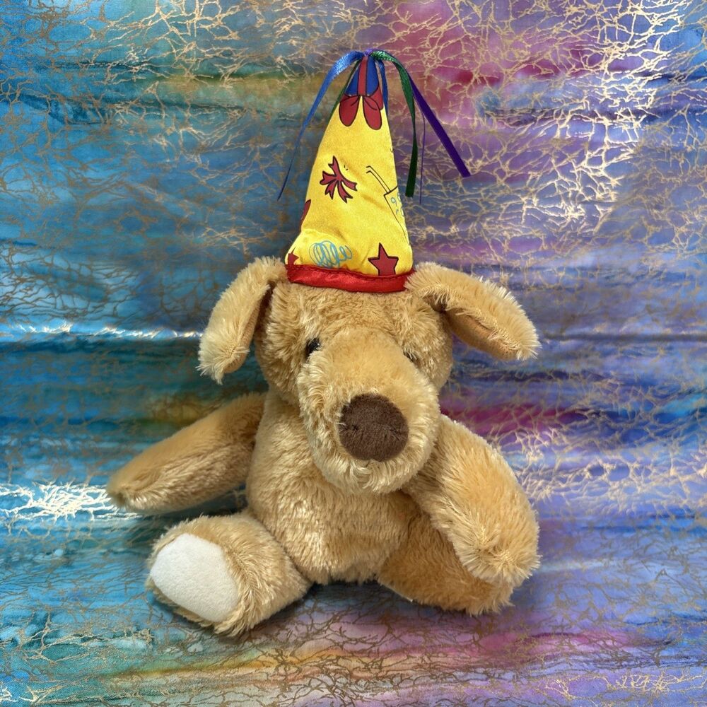 Dan Dee Collectors Choice Happy Birthday Hat Dog Plush With Hat 8”